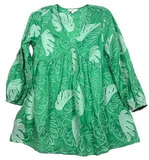 Marks & Spencer Embroidered Mini Babydoll Tropical Resort Coverup Sundress Small